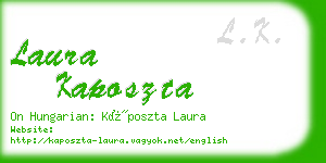 laura kaposzta business card